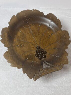 Vintage A. SCHMID REUGE Swiss Music Box Large 9” Carved Grape Leaf Rotating EUC